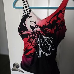 Christina Red and Black Artistic Swim Tankini